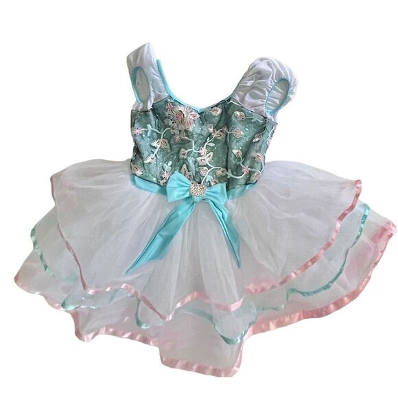 Revolution Dance Costume Tea for Two Embroidered Sequin Leotard Child's LARGE - Picture 2 of 10